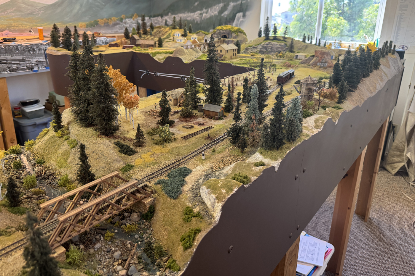 Partial picture of Rudy's Crystal River and San Juan Railroads model railroad layout